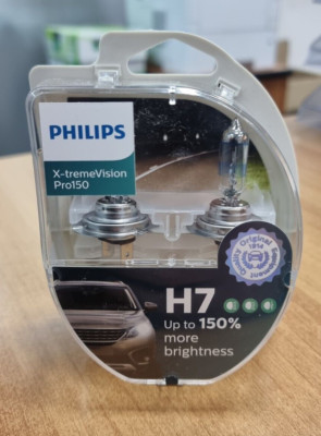 PHILIPS H7 X-TREME VISION +150% LIGHT 12V 55KW HIGH VISIBILITY CAR HEADLIGHTS FOR