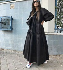 zara black poplin dress