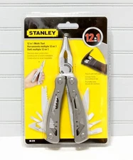 NEW Stanley 12 in 1 Multi-Tool Stainless Steel 84-519 With Vinyl Belt Loop Pouch