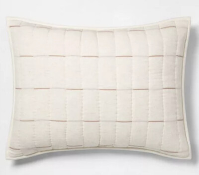 1 Hearth & Hand Magnolia Broken Stripe Pillow Sham Golden Copper Standard Nwop