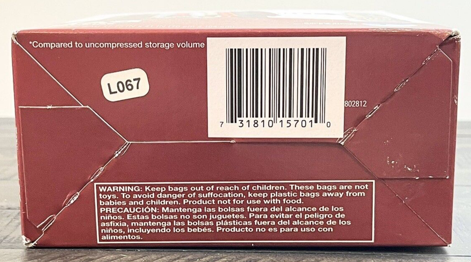 Ziploc Space Bag 1 SuitSize Hanging Bag 27.75” x 41” Vacuum Seal eBay