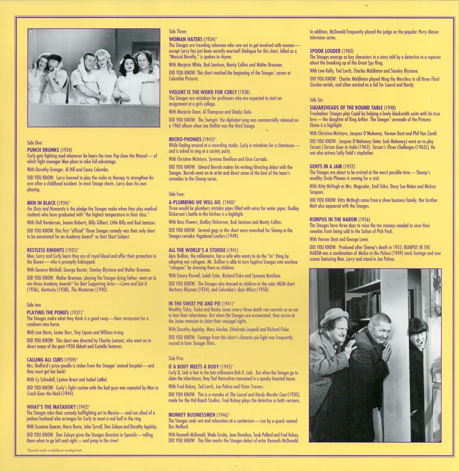 The Three Stooges Comedy Classics 3 disc Laser Disc Set Collection W/ Poster - Image 4 of 4