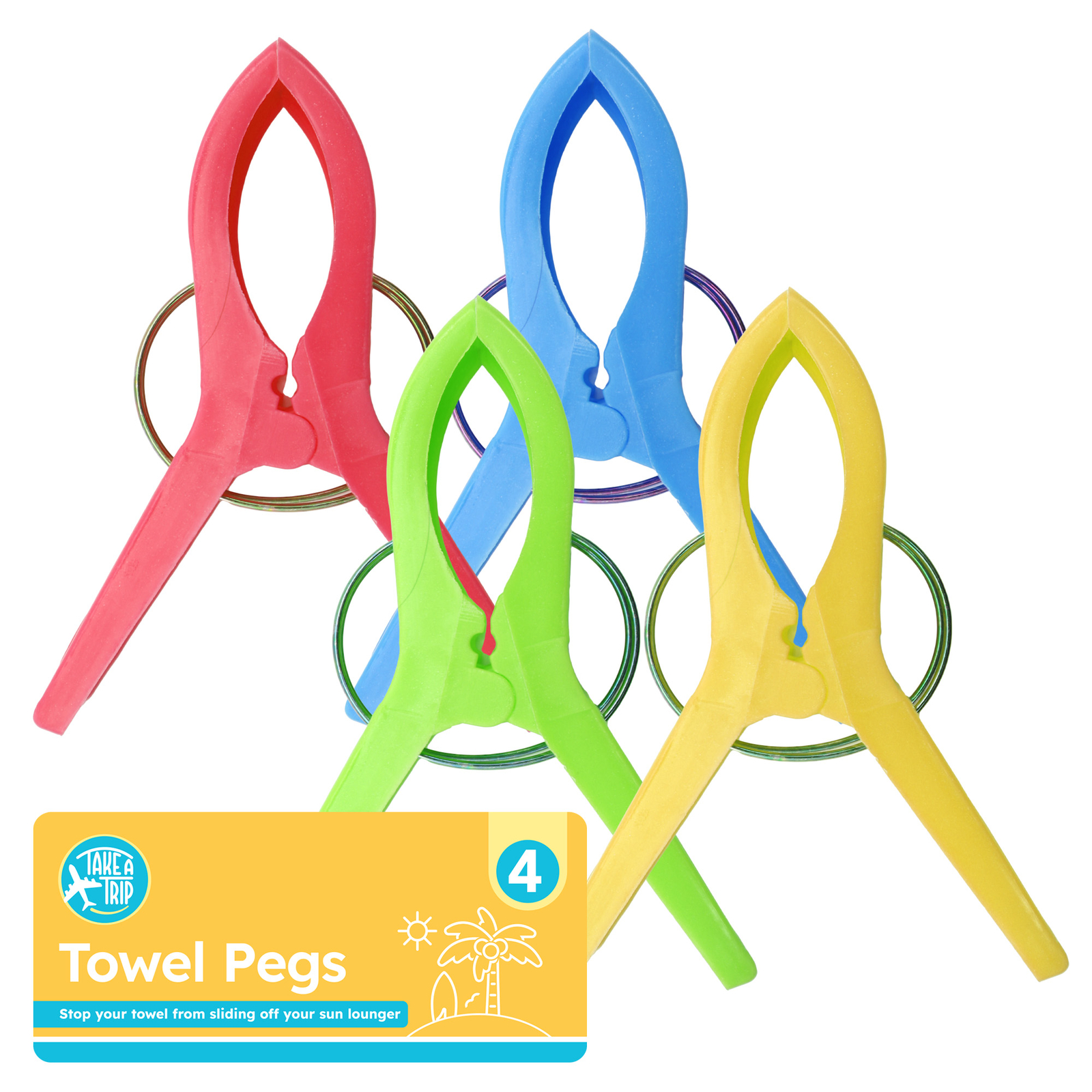 4 clips de toallas para tumbonas | Clavijas grandes para ropa colgantes playa tumbona vacaciones