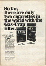 1968 Vintage Print Ad Lark Gas-Trap filter So far there are only two cigarettes