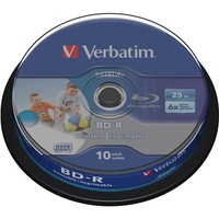 Verbatim 43804 Blu-Ray BD-R Rohling 25 Gb 10 St. Spindel Bedruckbar