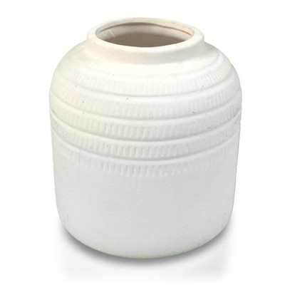 Vase Vintage Look weiß 20 cm hoch 18 cm  