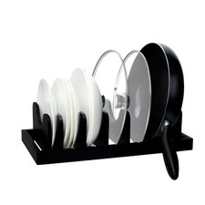 Bamboo Pot Lid Organizer Pot Lid Holder, Pot and Pan Organizer Drawer Organiz...