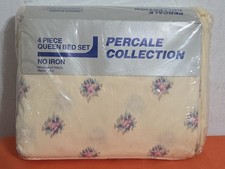Vintage Royale Percale Collection 4 pc Queen Sheet Set New Read