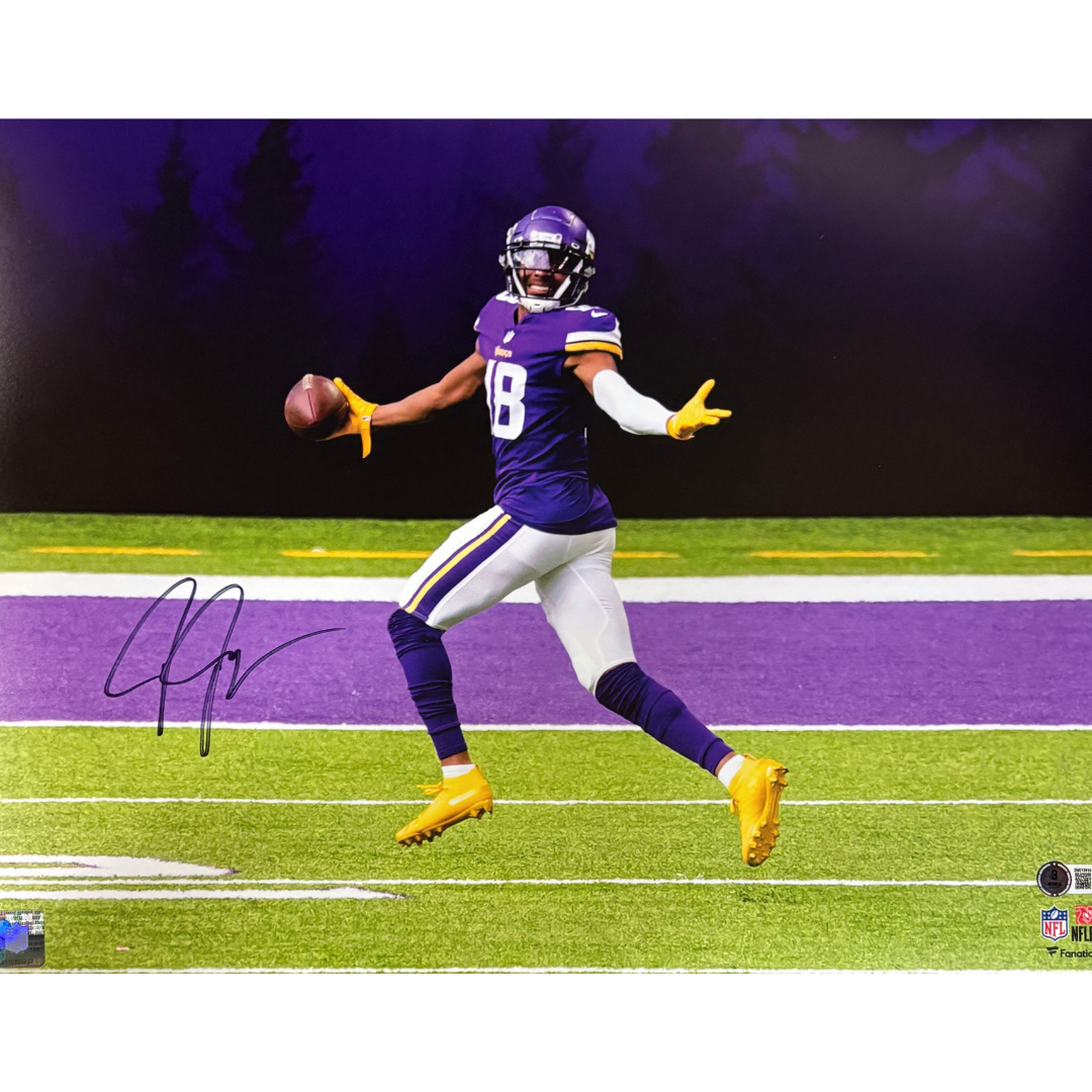 Justin Jefferson Autographed Signed Minnesota Vikings 16x20 Photo 1st NFL TD Beckett 