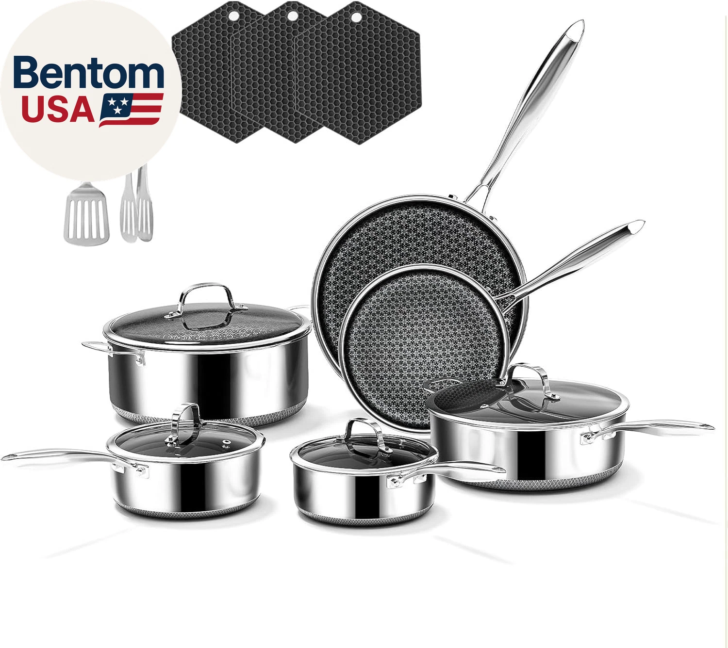 15-Piece 5 Ply Stainless Steel Cookware Set with Lids, Pots and Pans Set Non Sti
Opens in a new wind