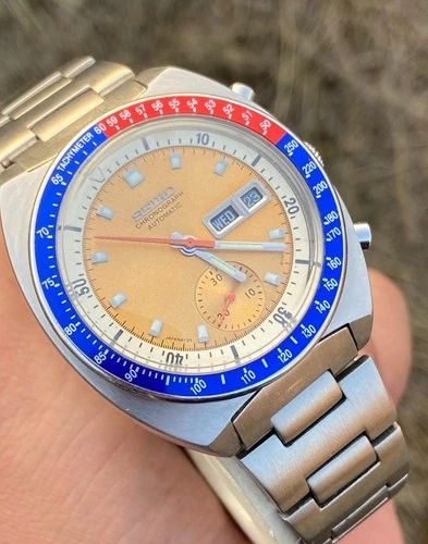 Vintage Seiko Pouge Automatic Chronograph 6139-6002 Watch