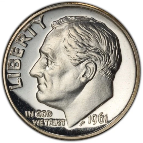 Rosevelt Dime Silver Proof Lot 1961 PR67 PCGS Graded 90% Silver Dime 10c