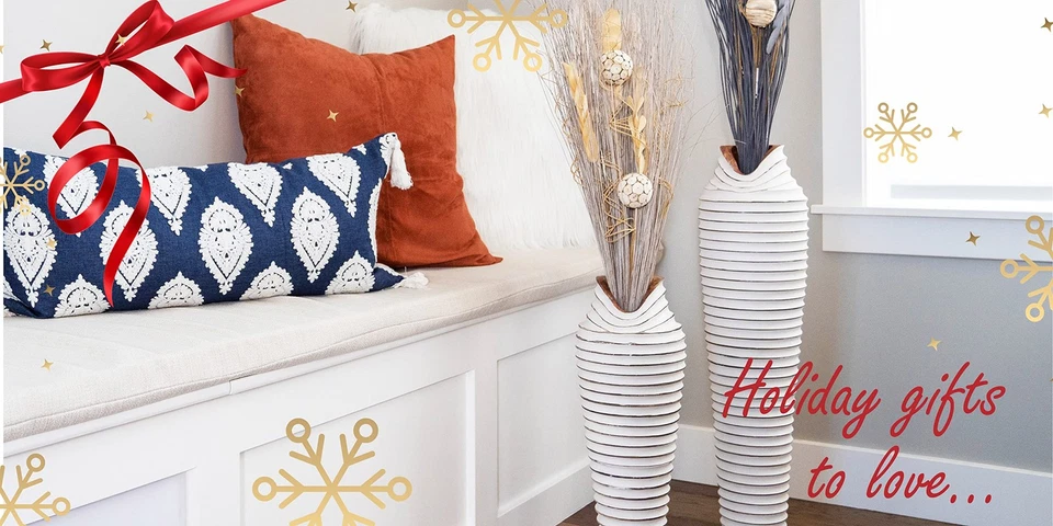 Vaso de chão grande 23" - Decorativo, branco, grama dos pampas, grande, decoração de chão - Imagem 2 de 4