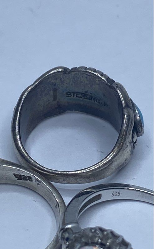 Sterling Silver Assorted Ring/Earring Jewelry Bun… - image 9