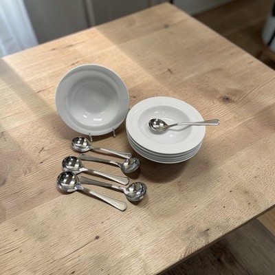 Cereal/Ice Cream bowls set of 6, includes 6 spoons