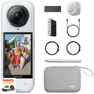 Insta360 X5 8K 360 Kamera Satinweiß Robust Aus