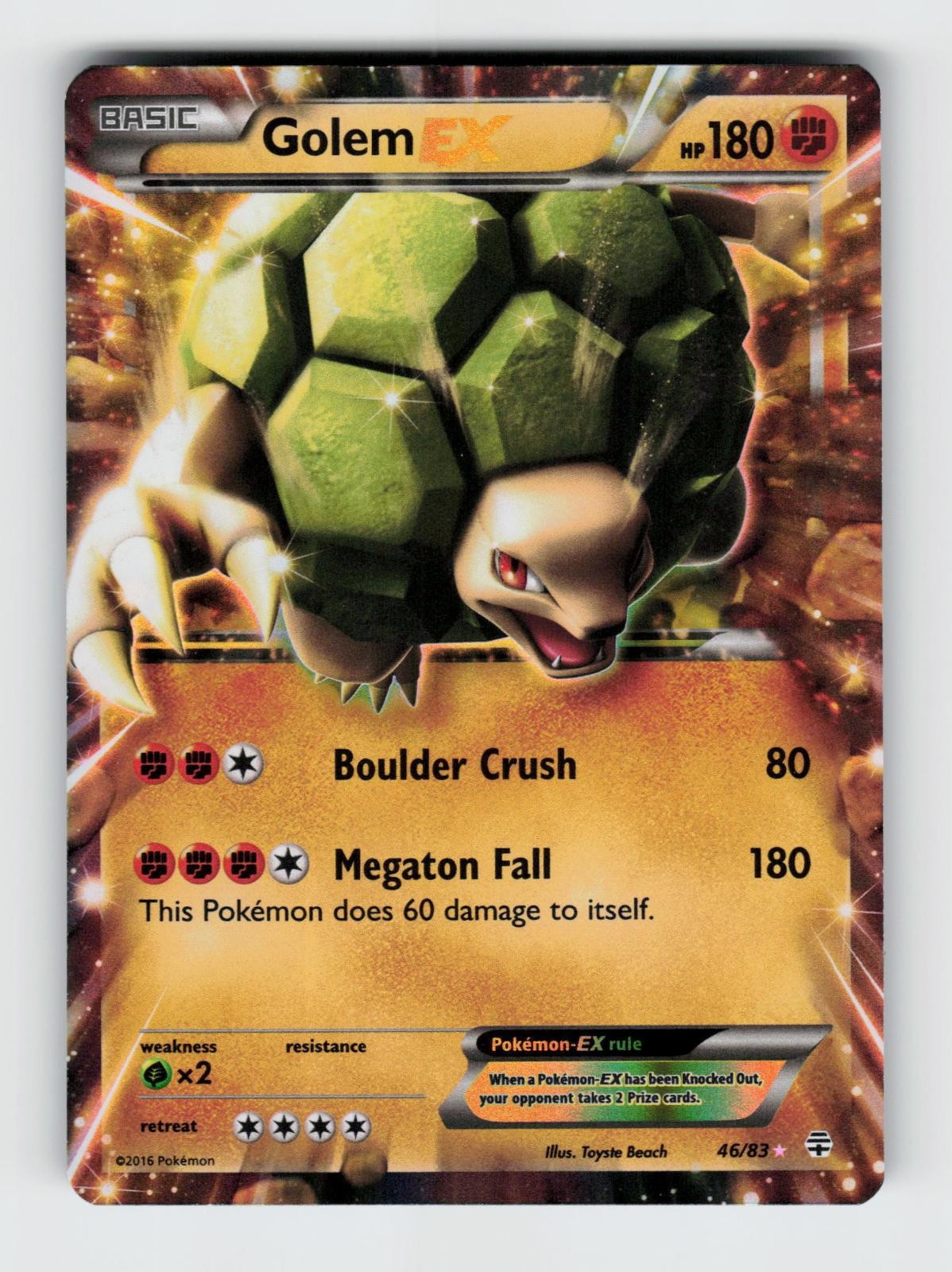 Golem EX 46/83 Holo EX Rare Generations Pokemon 2016 Lightly Played