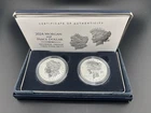 2024-S Reverse Proof $1 Morgan and Peace Silver Dollar 2pc Set Box ,OGP & COA