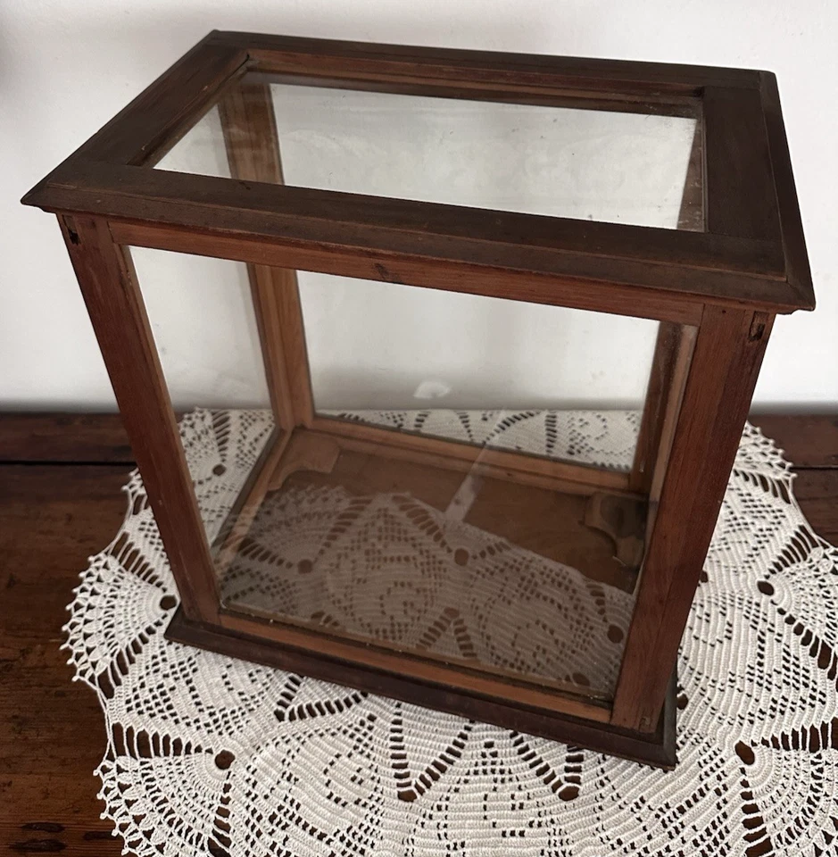 Teca in legno - vetri sui 5 lati - ideale per orologio/statua - Immagine 2 di 4