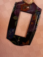 Mackenzie Childs Black Flower  Single Rocker Switch With Hardware