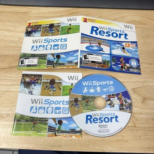 Wii Sports + Wii Sports Resort 2 in 1 Disc + Sleeve Tested Mint Disc