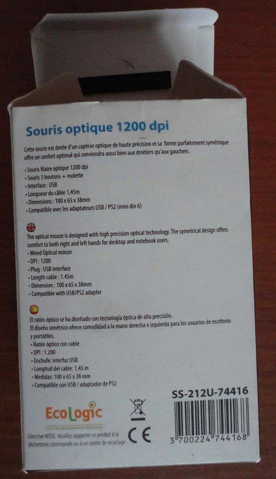 Souris optique USB 2.0 1200 dpi MCL - Photo 2/4