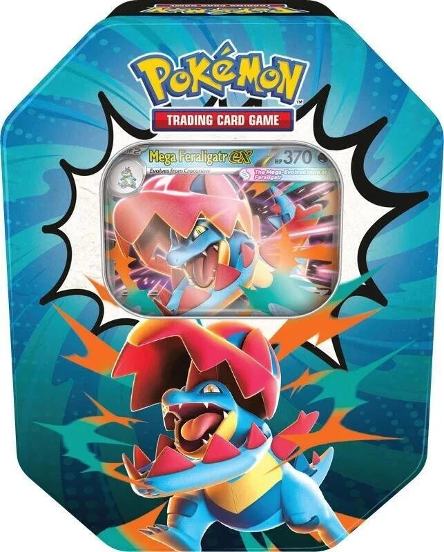 Pokemon TCG Mega Evolution Ascended Heroes Mega Feraligatr ex Tin Sealed In Hand image 1