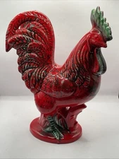 Vintage Royal Haeger Pottery 12” Red Rooster Made In USA MCM #612