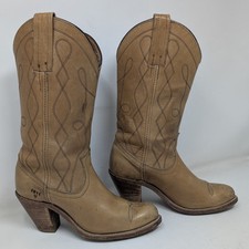 FRYE VTG Leather Cowgirl Boots Women's Size 5.5 Butterscotch Western 7972 USA