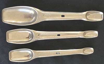 Vintage Foley Double-Ended Stainless Measuring Spoon Set Nesting Snap-Lock EUC