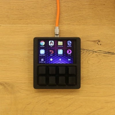 8 Keys Macro Keyboard Hot Swap Designer Kepad Mechanical Keypad with 3.5'' USB