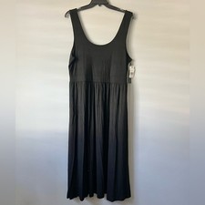 Black Tape Women's Banded-Waist Knit Sleeveless Midi Dress Black Size 2X