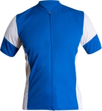 Schwinn Pro Full Zip Short Sleeve Cycling Jersey Blue 3-Pocket