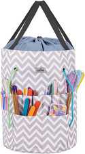 Crochet Bag, Knitting Bag Yarn Storage with 6 Oversized Grommets, Portable Yarn