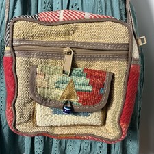 Bohemian Hippie Crossbody Bag Multicolored Patchwork Tapestry Design