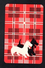 Vintage Swap/Playing Card - Cute Silhouette Terriers (LINEN)