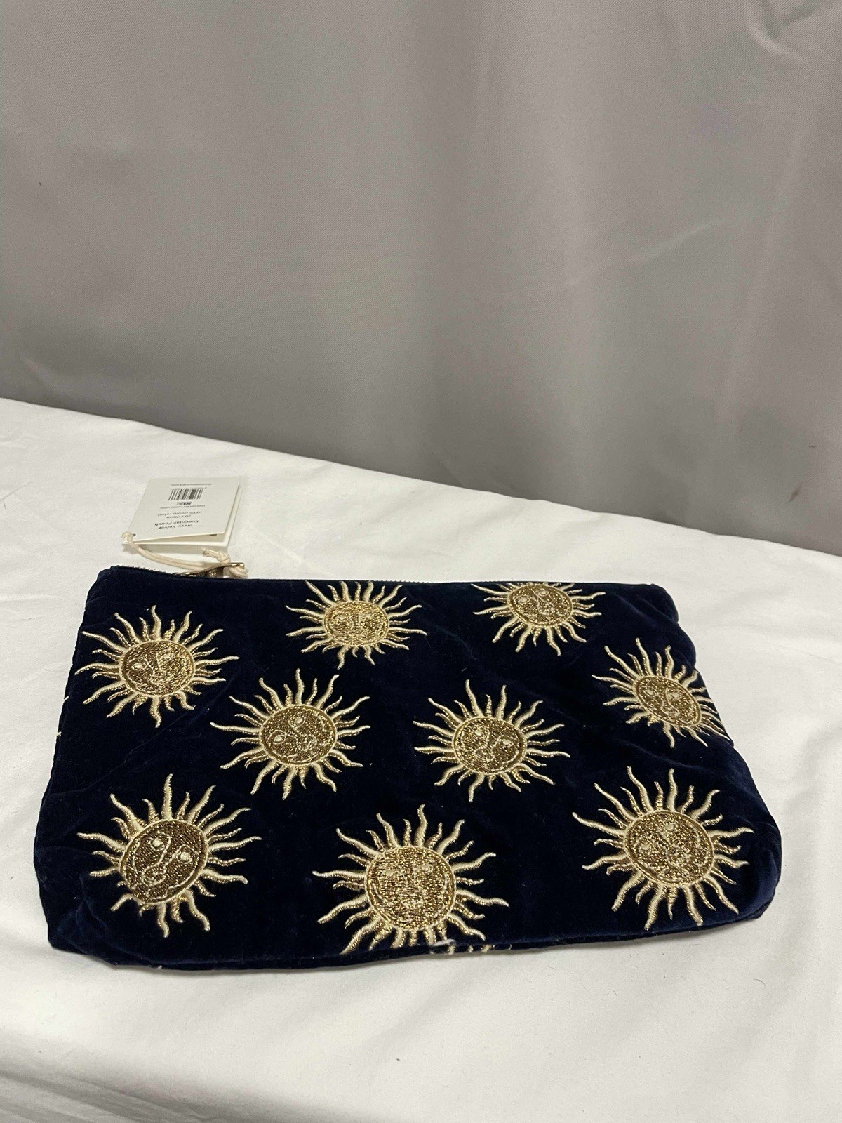 Elizabeth Scarlett Sun Goddess Navy Velvet Everyday Pouch