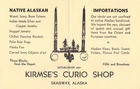 Kirmse's Native Alaskan Curio Shop Raven Flood Totem Skagway Alaska 1950 Booklet