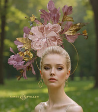 Kentucky Derby Hat Rose Purple Lavender Pink Gold Royal Ascot Hat Fascinator