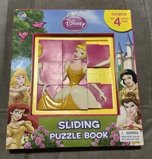 New Disney Princess And Tinkerbell Sliding Puzzle Books New Puzzles Intact