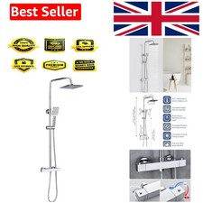 Thermostatic Shower System with Rainfall and Handheld Shower Head, Chrome Finish