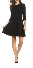 Eliza J Women's Black Fit & Flare Sweater Women’s Dress Size Large 