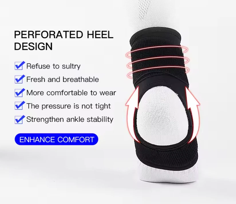 Soporte de tobillo de compresión ajustable, soporte deportivo estabilizador para alivio de esguinces Foto 3 de 4