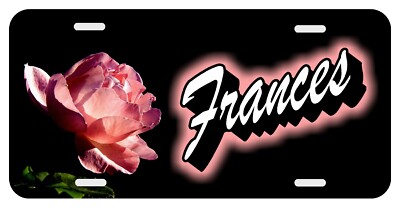 Coral Floral Monogram License Plate Frame - Gray - Personalized Car Tag New-669948