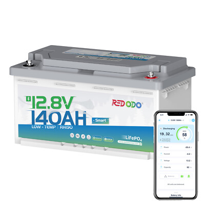 Redodo 12V 140Ah H190 Bluetooth Untersitz-LiFePO4 Batterie Mit 150A Smart BMS