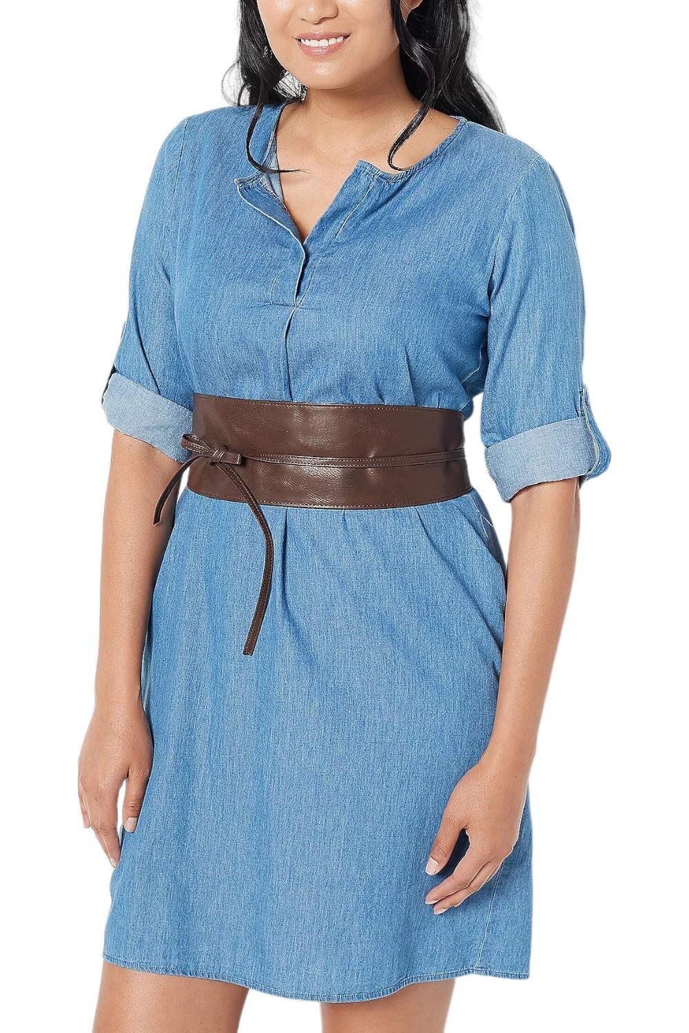 Пояс-оби из искусственной кожи Attitudes by Renee Espresso 3690₽