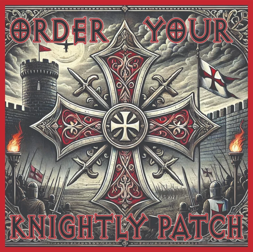 LARGE SIZE Knight Templar Cross Patch Iron On RELIGIOUS MILITARY APPLIQUE - Image 2 of 4