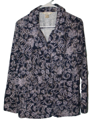 CJ Banks Multicolor Geometric Collared LS Lightweight Jacket Women's Size 0X