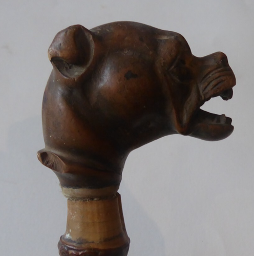 Wooden Cane Handle Dog Head "BULLDOG" - Picture 6 of 12