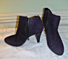 QUALITY JANE SHILTON PURPLE FAUX SUEDE PLATFORM & SLIM HEEL ZIP ANKLE BOOT 6 39